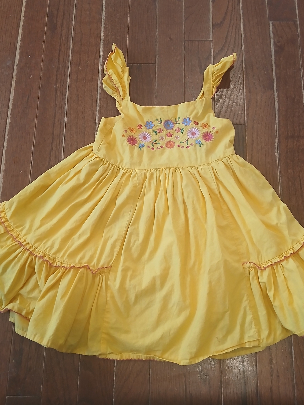 cupcakes & cashmere Yellow Ruffled Strap Sundress